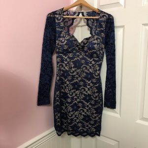 Lace Bodycon Backless Dress